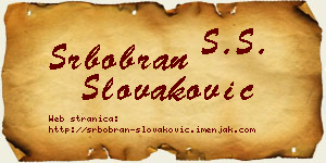 Srbobran Slovaković vizit kartica